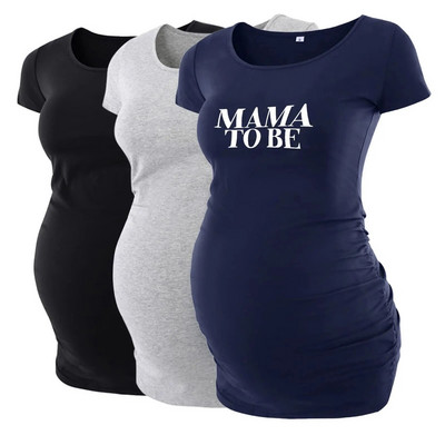 LIU &QU Haine de maternitate Tricou pentru gravidă Top cu decolteu în V Tricouri de maternitate cu volanat Îmbrăcăminte pentru femei Tricou pentru sarcină Ropa Mujer S-XL