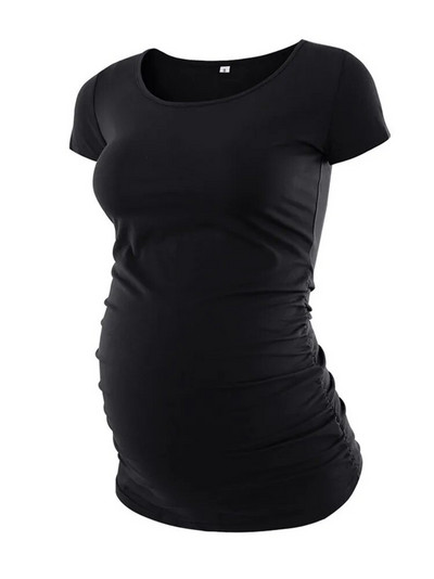 LIU &QU Haine de maternitate Tricou pentru gravidă Top cu decolteu în V Tricouri de maternitate cu volanat Îmbrăcăminte pentru femei Tricou pentru sarcină Ropa Mujer S-XL