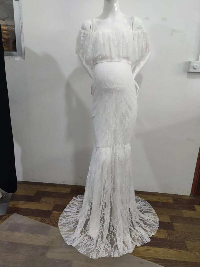 Nėščios moters kūdikis Kalėdų suknelė ilgomis rankovėmis nėriniuota suknelė nėščia moteris puošni fotosesija fotografavimas rekvizitai drabužiai