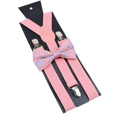 Bretele noi Set papion Bretele elastice din piele Bărbați Femei Negru Roșu Bretele reglabile pentru costum de nuntă Accesorii pentru fustă Cadou