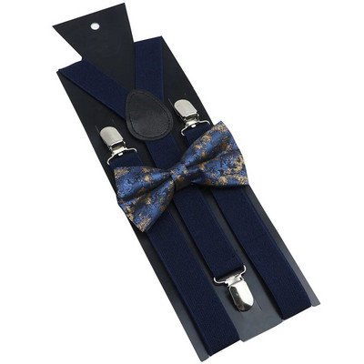 Bretele noi Set papion Bretele elastice din piele Bărbați Femei Negru Roșu Bretele reglabile pentru costum de nuntă Accesorii pentru fustă Cadou