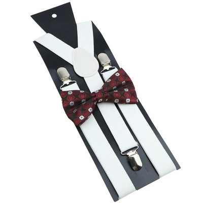 Bretele noi Set papion Bretele elastice din piele Bărbați Femei Negru Roșu Bretele reglabile pentru costum de nuntă Accesorii pentru fustă Cadou