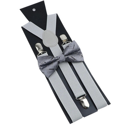 Bretele noi Set papion Bretele elastice din piele Bărbați Femei Negru Roșu Bretele reglabile pentru costum de nuntă Accesorii pentru fustă Cadou