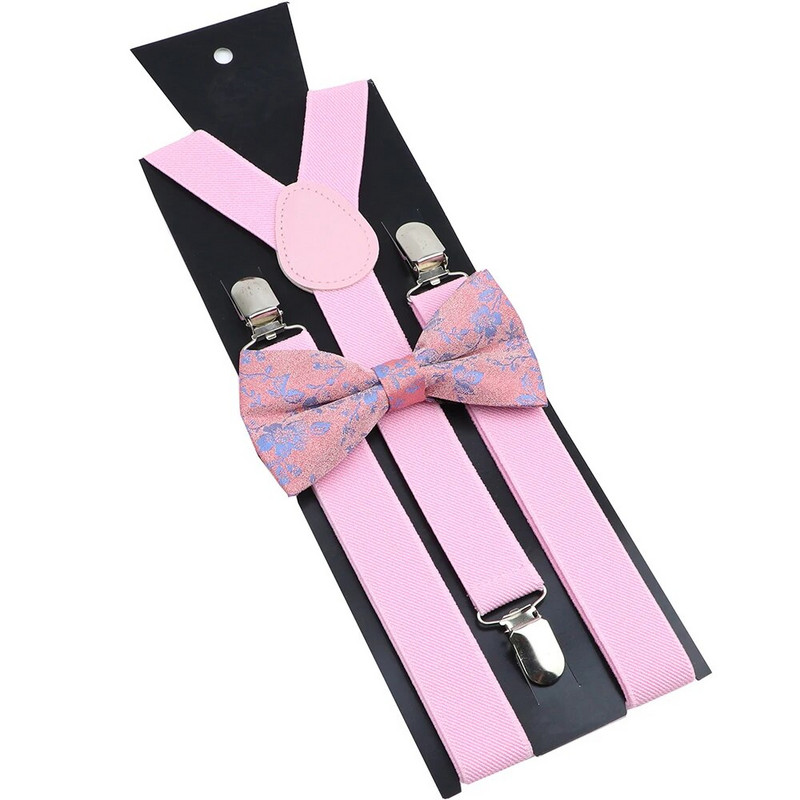 Bretele noi Set papion Bretele elastice din piele Bărbați Femei Negru Roșu Bretele reglabile pentru costum de nuntă Accesorii pentru fustă Cadou