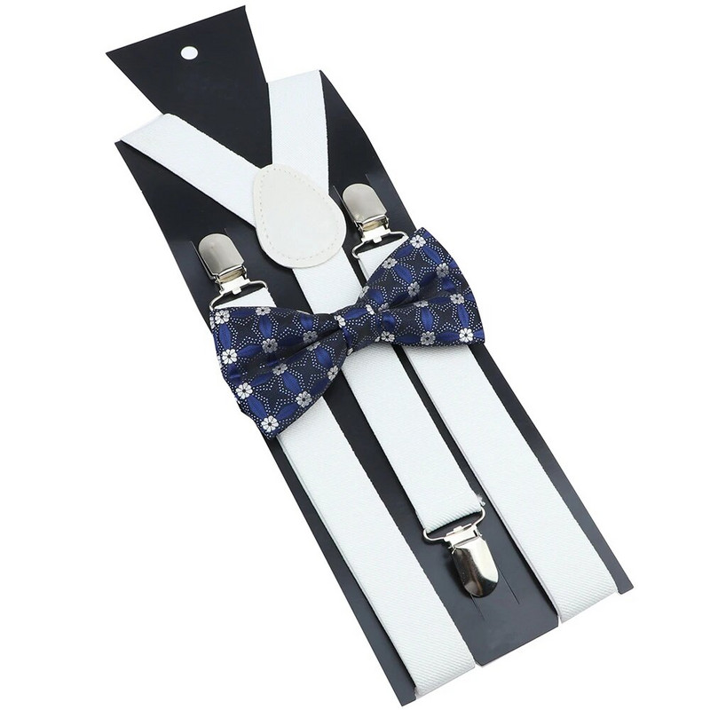 Bretele noi Set papion Bretele elastice din piele Bărbați Femei Negru Roșu Bretele reglabile pentru costum de nuntă Accesorii pentru fustă Cadou