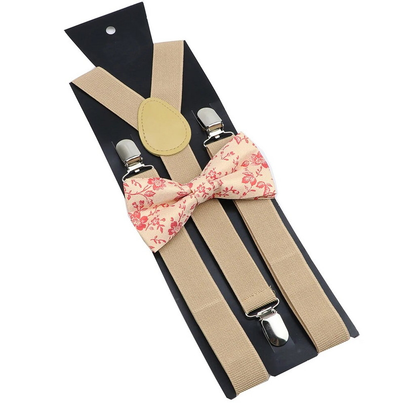 Bretele noi Set papion Bretele elastice din piele Bărbați Femei Negru Roșu Bretele reglabile pentru costum de nuntă Accesorii pentru fustă Cadou