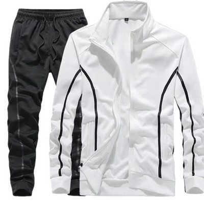 Set sport 2024 pentru bărbați, toamnă, cu fermoar, slăbit, îmbrăcăminte ocazională, pulover, set frumos, combinat cu îmbrăcăminte de toamnă la modă Versatil