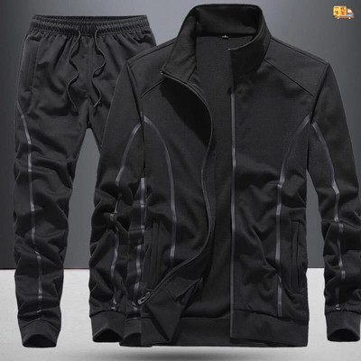 Set sport 2024 pentru bărbați, toamnă, cu fermoar, slăbit, îmbrăcăminte ocazională, pulover, set frumos, combinat cu îmbrăcăminte de toamnă la modă Versatil