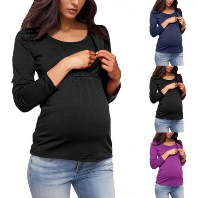 Uued vabaajarõivad naiste rasedatele ja imetavatele topid imetavatele naistele mõeldud T-särk Rasedus Rasedatele ühevärvilised riided