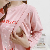 Îmbrăcăminte de maternitate de primăvară, toamnă, în aer liber, tricou cu mânecă lungă pentru sarcină, alăptare, Topuri, haine de desene animate pentru femei însărcinate care alăptează