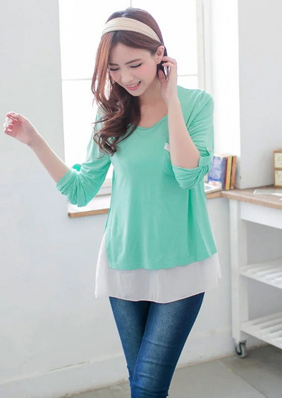 Emotion Moms Haine de maternitate Topuri de alăptare cu mâneci lungi Haine postpartum pentru femei însărcinate care alăptează Tricou