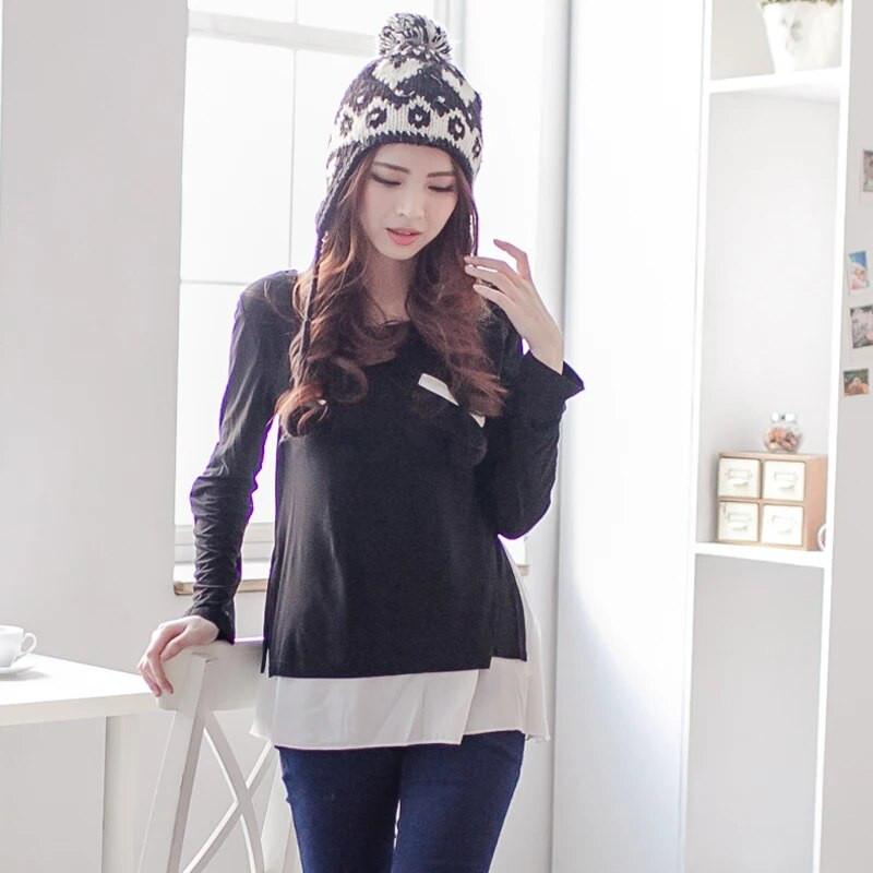 Emotion Moms Haine de maternitate Topuri de alăptare cu mâneci lungi Haine postpartum pentru femei însărcinate care alăptează Tricou