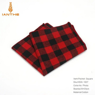 Batiste pentru bărbați 100% bumbac nou-nouțe, țesute în carouri, pătrat de buzunar pentru bărbați, batiste pentru petrecere de nuntă, prosoape de epocă, hanky de modă