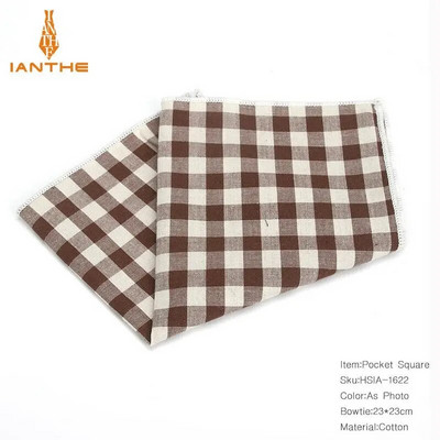 Batiste pentru bărbați 100% bumbac nou-nouțe, țesute în carouri, pătrat de buzunar pentru bărbați, batiste pentru petrecere de nuntă, prosoape de epocă, hanky de modă