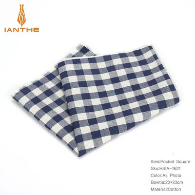 Batiste pentru bărbați 100% bumbac nou-nouțe, țesute în carouri, pătrat de buzunar pentru bărbați, batiste pentru petrecere de nuntă, prosoape de epocă, hanky de modă