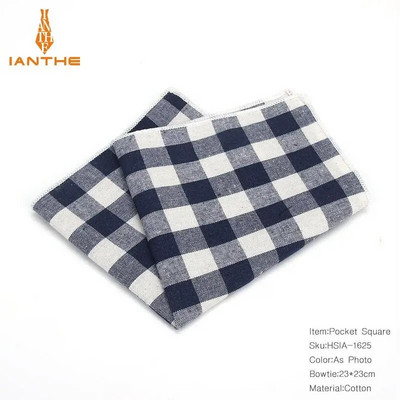 Batiste pentru bărbați 100% bumbac nou-nouțe, țesute în carouri, pătrat de buzunar pentru bărbați, batiste pentru petrecere de nuntă, prosoape de epocă, hanky de modă