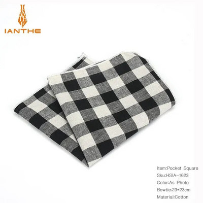 Batiste pentru bărbați 100% bumbac nou-nouțe, țesute în carouri, pătrat de buzunar pentru bărbați, batiste pentru petrecere de nuntă, prosoape de epocă, hanky de modă
