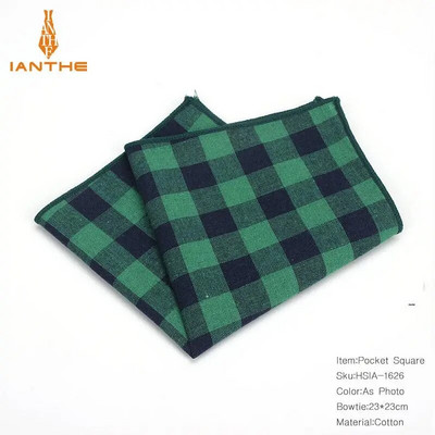 Batiste pentru bărbați 100% bumbac nou-nouțe, țesute în carouri, pătrat de buzunar pentru bărbați, batiste pentru petrecere de nuntă, prosoape de epocă, hanky de modă