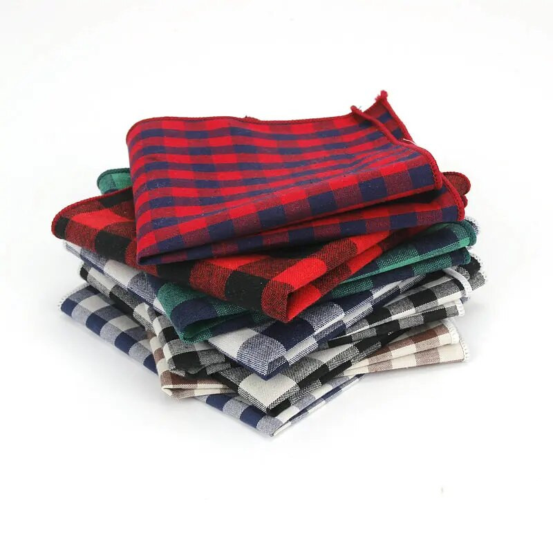 Batiste pentru bărbați 100% bumbac nou-nouțe, țesute în carouri, pătrat de buzunar pentru bărbați, batiste pentru petrecere de nuntă, prosoape de epocă, hanky de modă
