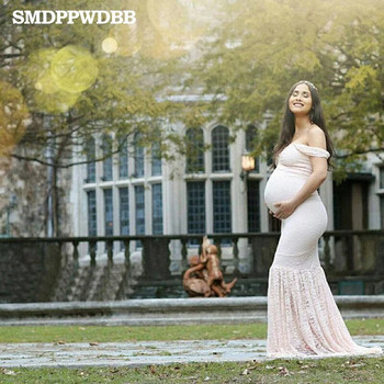Φόρεμα εγκυμοσύνης Φόρεμα εγκυμοσύνης στηρίγματα φωτογραφίας εγκυμοσύνης Λευκή δαντέλα Σέξι μάξι φόρεμα Κομψή λήψη φωτογραφιών εγκυμοσύνης Γυναικείο φόρεμα με δαντέλα εγκυμοσύνης