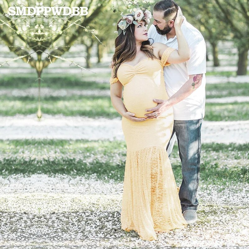 Nėščiųjų suknelė Nėščioms skirtos fotografijos rekvizitai, balti nėriniai Seksuali maxi suknelė Elegantiška nėštumo fotosesija Moteriška nėrinių suknelė nėščiosioms