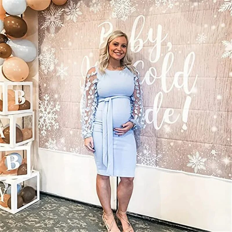 Terhes nők virágos szoknya kismama fotózás Prop Stretch maxi ruha, hosszú kismama ruha terhes fotózáshoz Ruházat