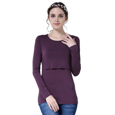 Haine de maternitate Top pentru alăptare Tricou strâns pentru alăptare Îmbrăcăminte de sarcină pentru femei însărcinate Topuri moale de maternitate