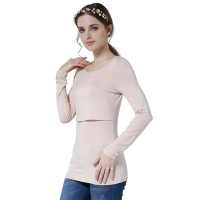 Haine de maternitate Top pentru alăptare Tricou strâns pentru alăptare Îmbrăcăminte de sarcină pentru femei însărcinate Topuri moale de maternitate