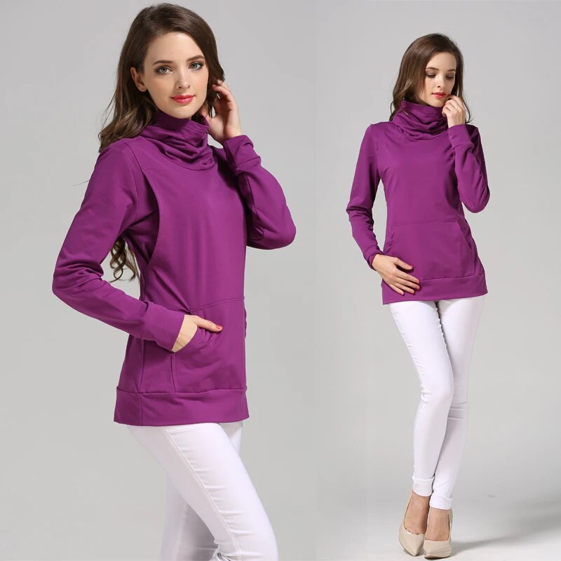 Téli garbós kismama felsők, szoptató ing, hosszú ujjú szülés utáni kabát, bő terhes női ruhák