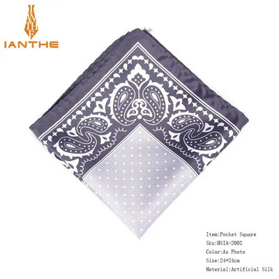 Muški rupčić Vintage Paisley Dot džepni kvadrat Mekane svilene maramice Vjenčane poslovne maramice Ručnik na prsima Poklon 24*24CM