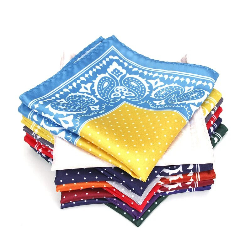 Muški rupčić Vintage Paisley Dot džepni kvadrat Mekane svilene maramice Vjenčane poslovne maramice Ručnik na prsima Poklon 24*24CM