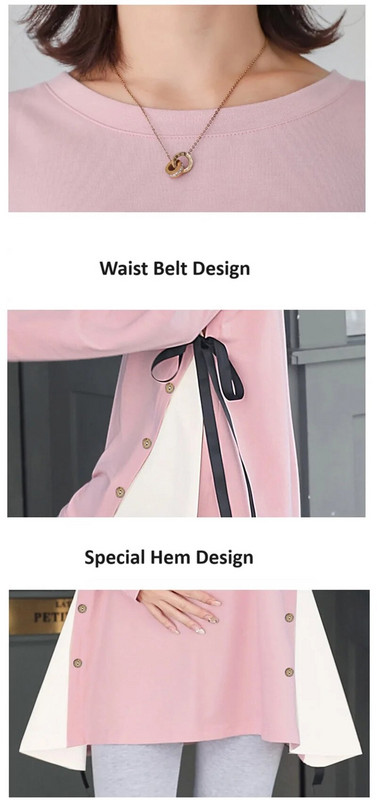 Drabužiai nėščiosioms Premama ilgomis rankovėmis Palaidinė Marškiniai Suknelė Pavasaris Rudens Laisvi Nėščios Moterų megztinis O-Kaklo megztinis po gimdymo