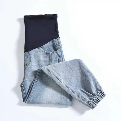 Égszínkék Kismama Nadrág Terhességi Ruhák Farmer farmer Leggings terhes nőknek Ruhák Szoptatós nadrág Capris M-2XL