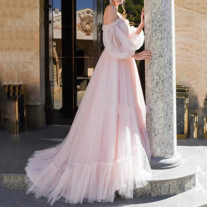 Garas grūtnieču kleitas bērnu vakariņām kāzu ballītēm Grūtniecība Maxi kleita fotorekvizīti Seksīga tilla grūtnieces fotografēšana