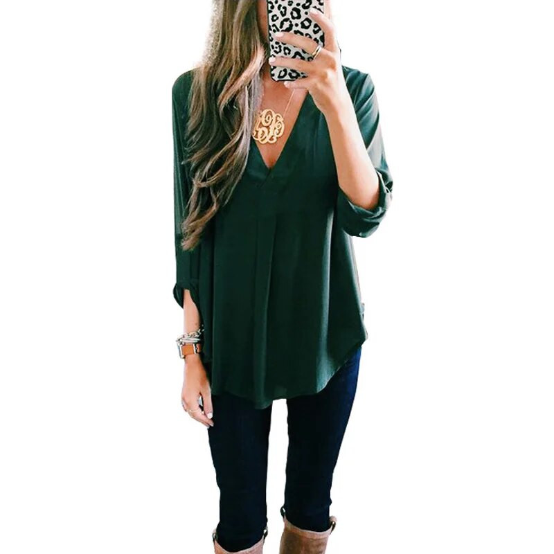 Μπλούζα σιφόν με λαιμόκοψη V εγκυμοσύνης Καλοκαιρινή μόδα Ρούχα εγκυμοσύνης Λευκά πουκάμισα χαλαρά μπλουζάκια μονόχρωμα ρούχα για έγκυες γυναίκες