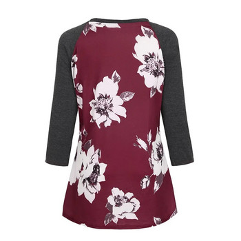 Пролетна флорална блуза за бременни Дамска тениска с 3/4 ръкави с флорални щампи за кърмещи дрехи за бременни майки кофта