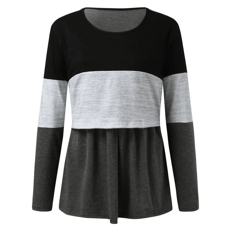 Nėščiųjų marškinėliai moterims Nėščioms Moteriškoms ilgomis rankovėmis, slaugytos viršutinės palaidinės, skirtos maitinant krūtimi, Nėštumo drabužių megztinis