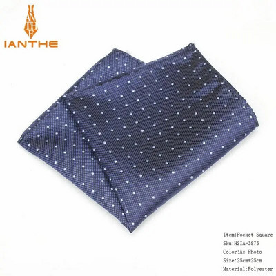 Patrat de buzunar clasic pentru bărbați, cu model, batistă Hakiu de modă pentru bărbați Costume de afaceri Hachiuri de epocă Accesorii pentru prosop bleumarin