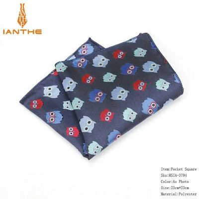 Prabangios vyriškos nosinės kaukolės pledas austi žakardo Hankies poliesterio Hanky verslo vintage kišeninis kvadratinis krūtinės rankšluostis 23*23cm