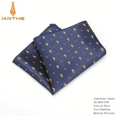 Prabangios vyriškos nosinės kaukolės pledas austi žakardo Hankies poliesterio Hanky verslo vintage kišeninis kvadratinis krūtinės rankšluostis 23*23cm