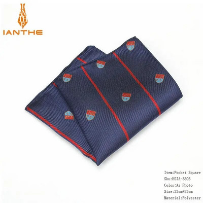 Prabangios vyriškos nosinės kaukolės pledas austi žakardo Hankies poliesterio Hanky verslo vintage kišeninis kvadratinis krūtinės rankšluostis 23*23cm