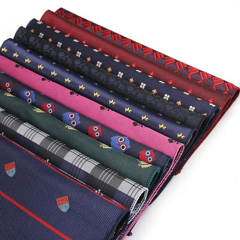 Prabangios vyriškos nosinės kaukolės pledas austi žakardo Hankies poliesterio Hanky verslo vintage kišeninis kvadratinis krūtinės rankšluostis 23*23cm