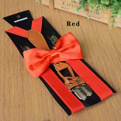 Seturi de bretele și papion unisex de culoare solidă, cu elastic înalt, reglabil, pentru petrecerea de nuntă, bretele pentru curele pentru bărbați și femei