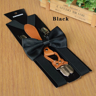 Seturi de bretele și papion unisex de culoare solidă, cu elastic înalt, reglabil, pentru petrecerea de nuntă, bretele pentru curele pentru bărbați și femei