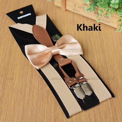 Seturi de bretele și papion unisex de culoare solidă, cu elastic înalt, reglabil, pentru petrecerea de nuntă, bretele pentru curele pentru bărbați și femei