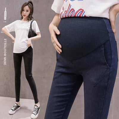 Őszi Stretch Farmer Kismama Skinny Jeans Állítható hasú nadrágok Ruhák terhes nőknek Tavaszi terhességi nadrágok Premama