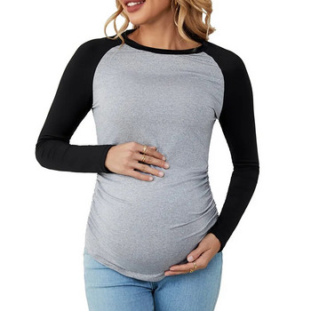 Ανοιξιάτικο φθινόπωρο Απαλά ρούχα εγκυμοσύνης Μακρυμάνικο μπλουζάκι για έγκυες γυναίκες Μπλουζάκι γιόγκα