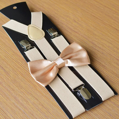 Bretele asortate pentru bărbați ocazional Bretele și papion Seturi combinate Costum de lux Bretele reglabile Y-Spate pentru bărbați Accesorii de petrecere