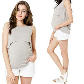 Vestă de maternitate Îmbrăcăminte pentru femei însărcinate pentru alăptare Tancuri Topuri Tricou fără mâneci pentru sarcină Îmbrăcăminte de maternitate casual de noapte