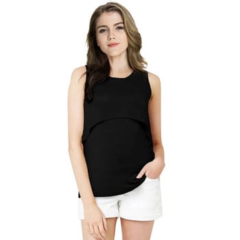Γιλέκο εγκυμοσύνης Ρούχα εγκύου για θηλασμό Μπλουζάκια Αμάνικο μπλουζάκι εγκυμοσύνης Νυχτερινά casual ρούχα εγκυμοσύνης